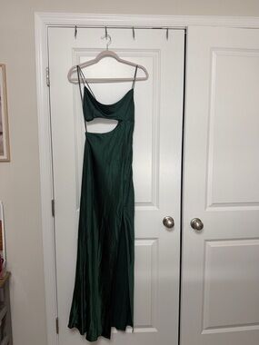 Princess Polly Emerald Green Archer Cutout Satin Maxi Dress